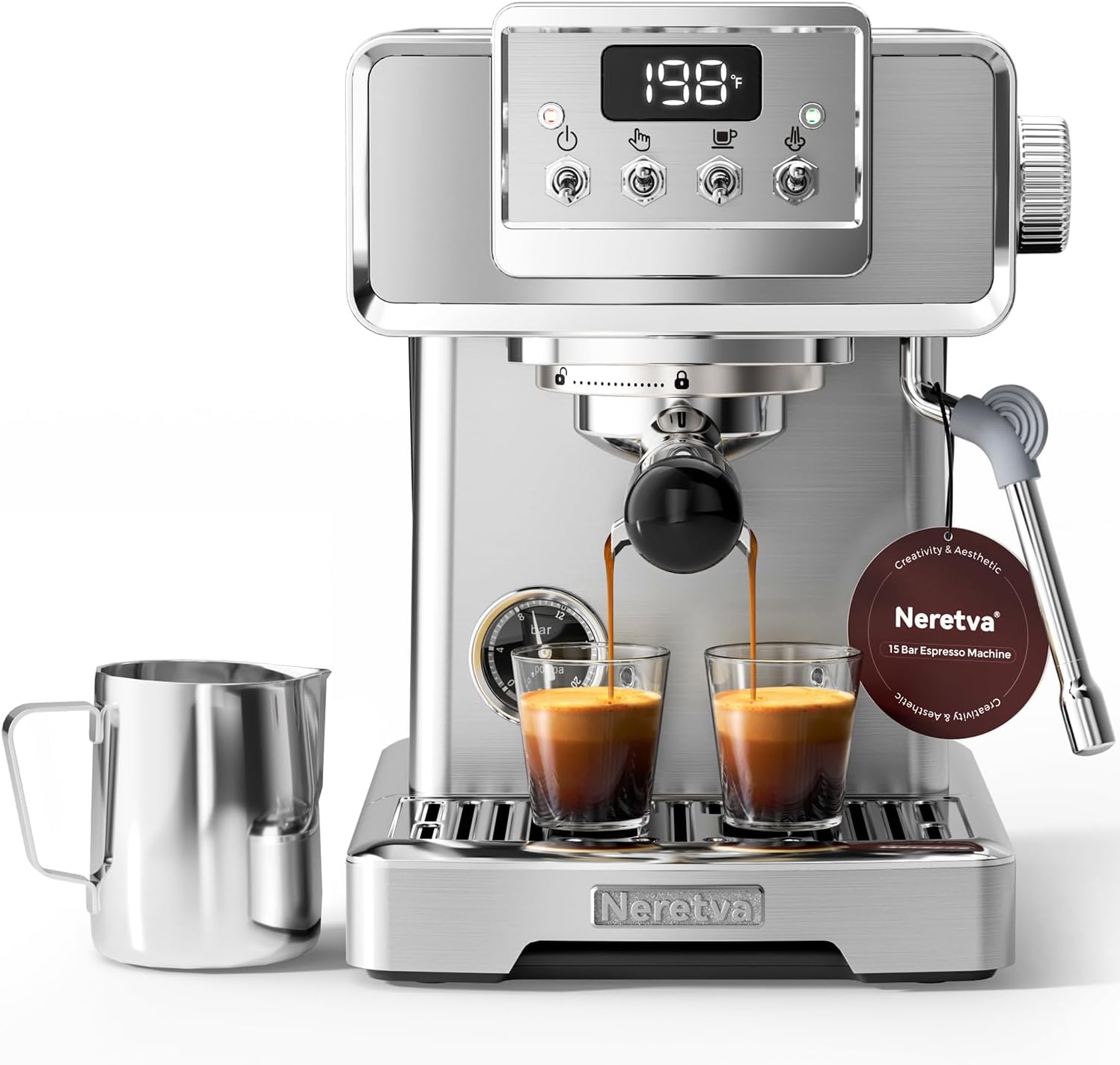 15 Bar Stainless Steel Espresso Machine with Milk Frother Z615416