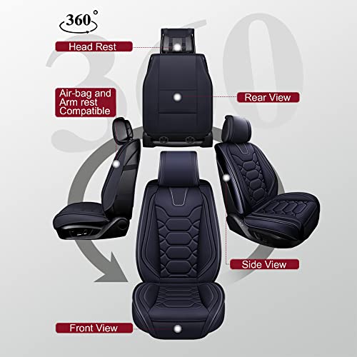 Black Leather Seat Covers for RAV4 (Sport Front Pair, Black&Gray) K941013