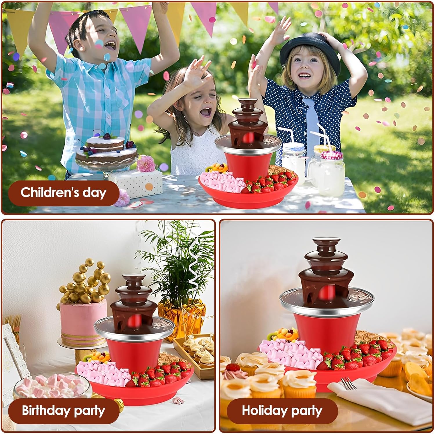 17oz Electric Chocolate Fountain Machine with Removal Serving Tray D641