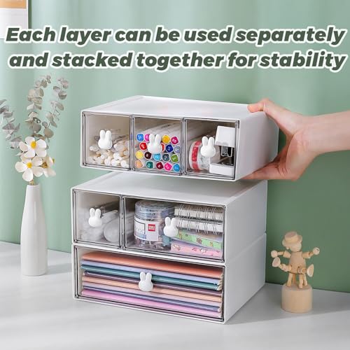 3 Tier 6 Drawer Plastic Desk Organizer O476