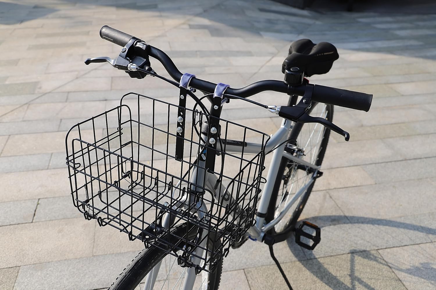 Black Steel Folding Front Bicycle Basket F112443