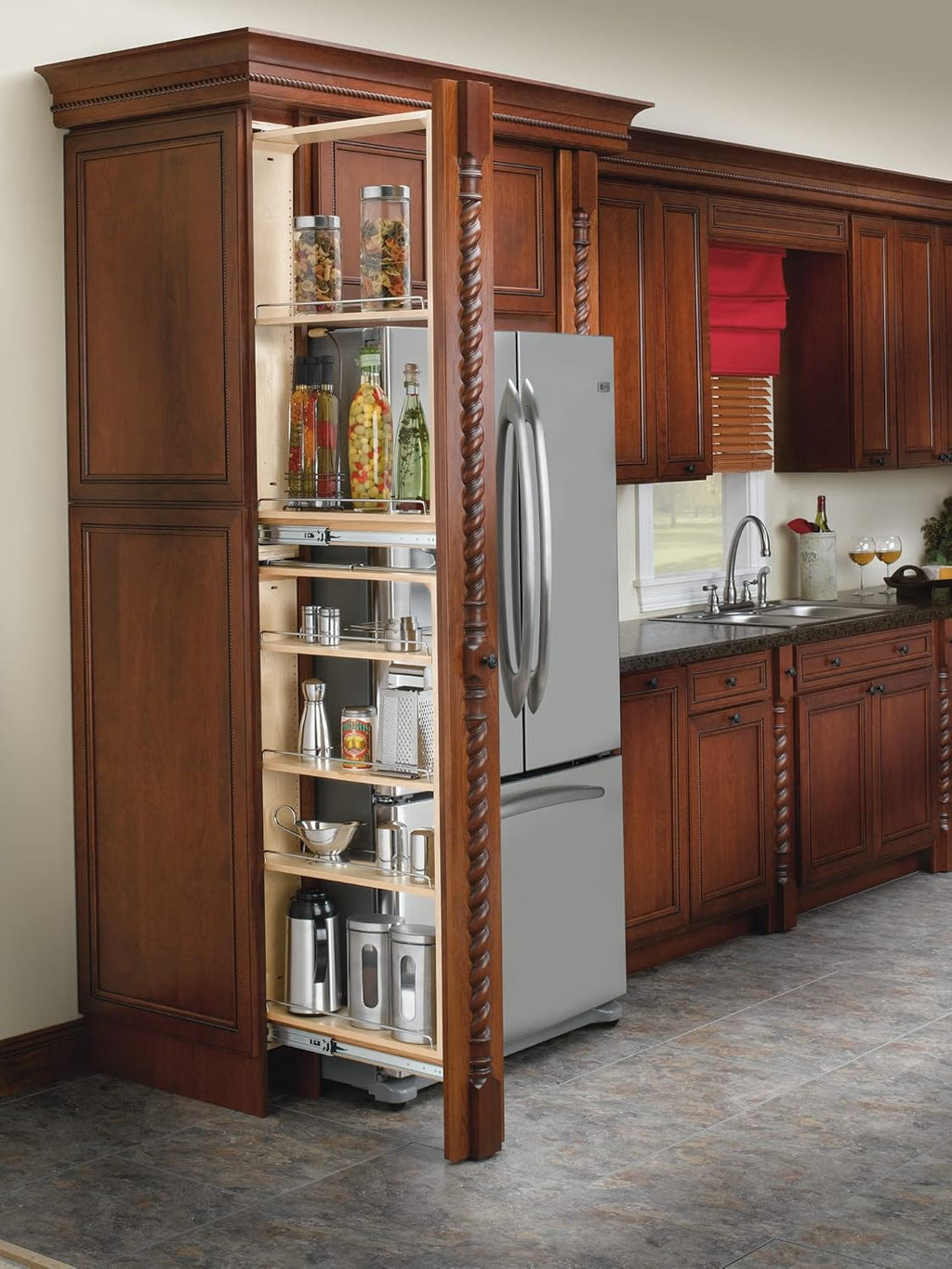 Wood Tall Filler Pull Out Organizer F5026