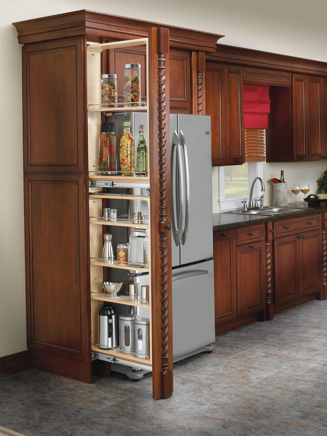 Wood Tall Filler Pull Out Organizer F5026