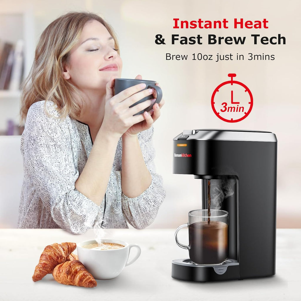 Single Serve Coffee Maker for K Cup Capsule, Brew Sizes 6 to 12oz P9193