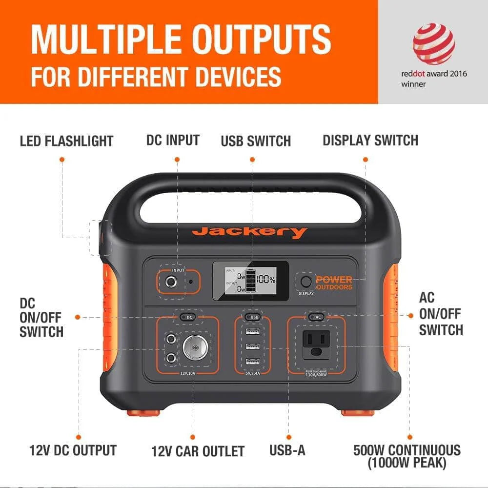 Restored Portable Power Station Explorer 550, 550 Wh Lithium-ion Battery, 500W Output I2616