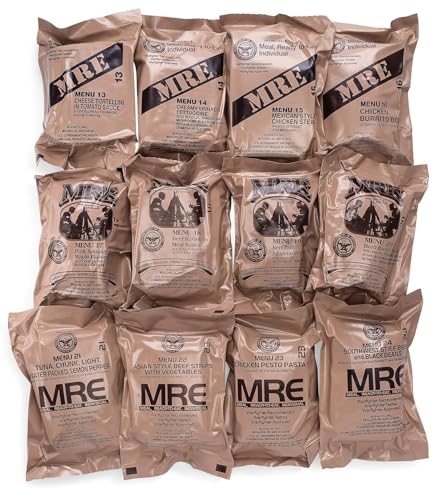 Variety Pack of 12 Freeze Dried Meals Ready to Eat with Flameless Heater H139041