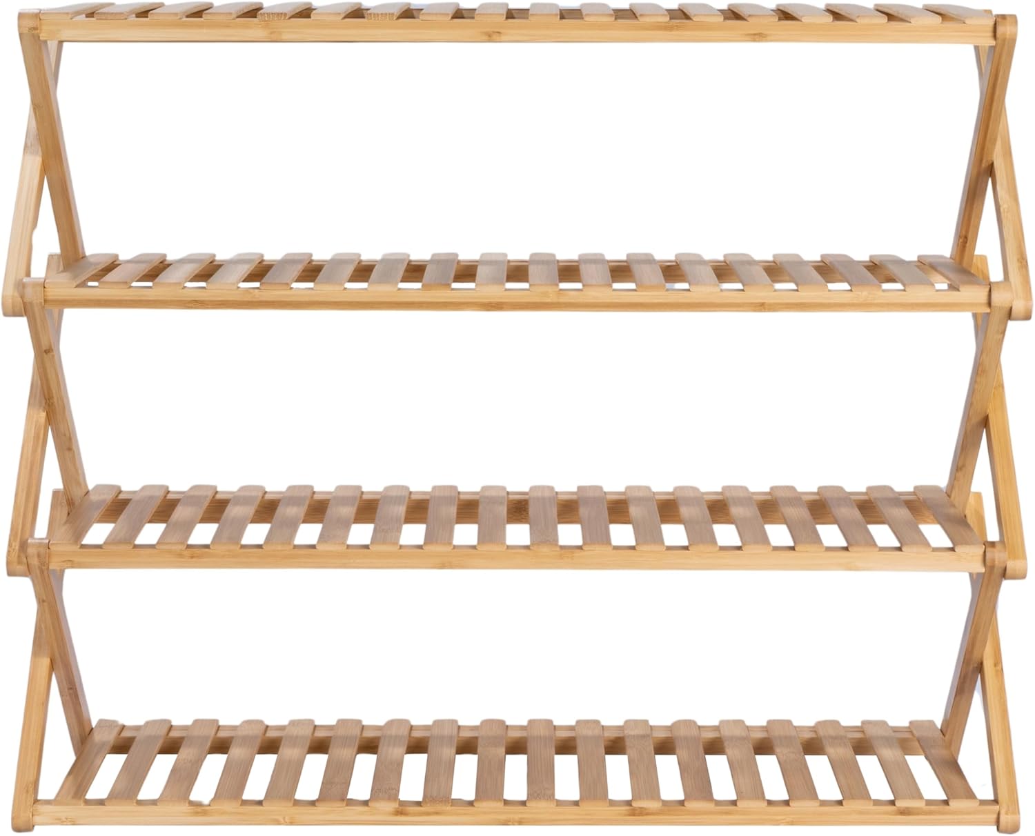 4-Tier Bamboo Folding Shoe Rack Y249596