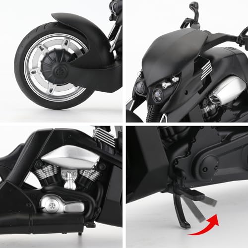 Black DieCast Motorcycle Model P9828
