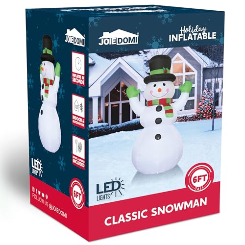 6 FT Tall Christmas Inflatables Snowman with Built-in LEDs A370