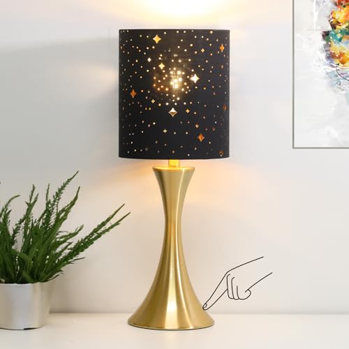 Beige Shade Cream Base 3 Way Touch Control Table Lamp Y2526