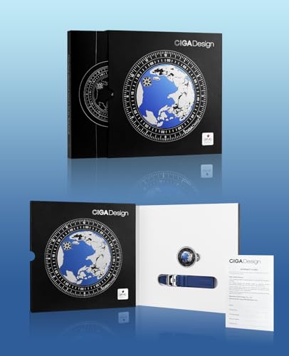 Blue Planet Mechanical Automatic Watch with Stainless Steel Case D4887