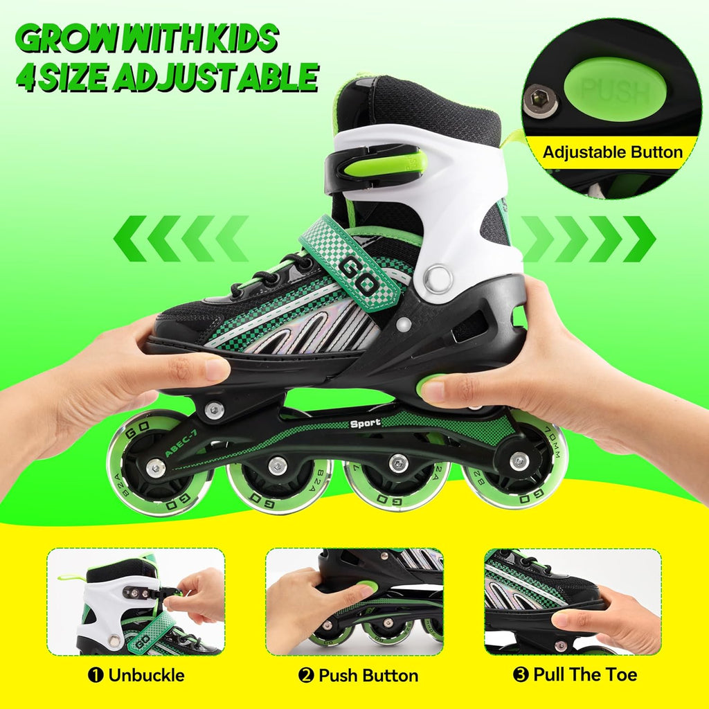 Adjustable Inline Skates with Full Light Up Wheels A366