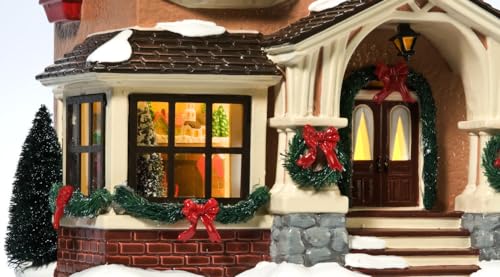 Porcelain Snow Village Lit House H10578