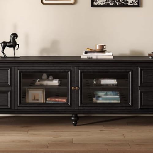Black Solid Wood TV Stand (200X40X55CM) X3146