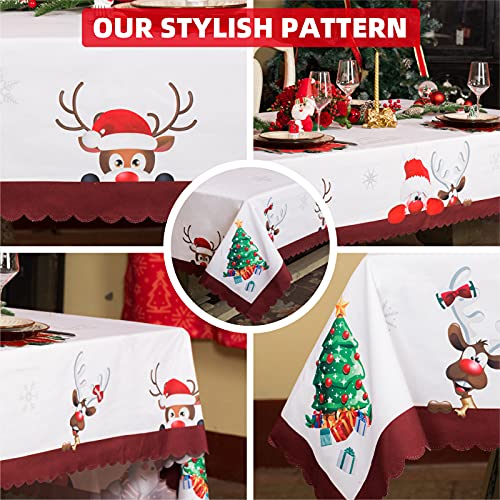 Watercolor Poppy Print Tablecloth 60x102 Inch, Waterproof U3089