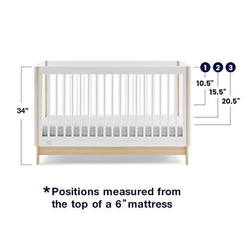 Bianca White Natural 4-in-1 Convertible Crib S93449
