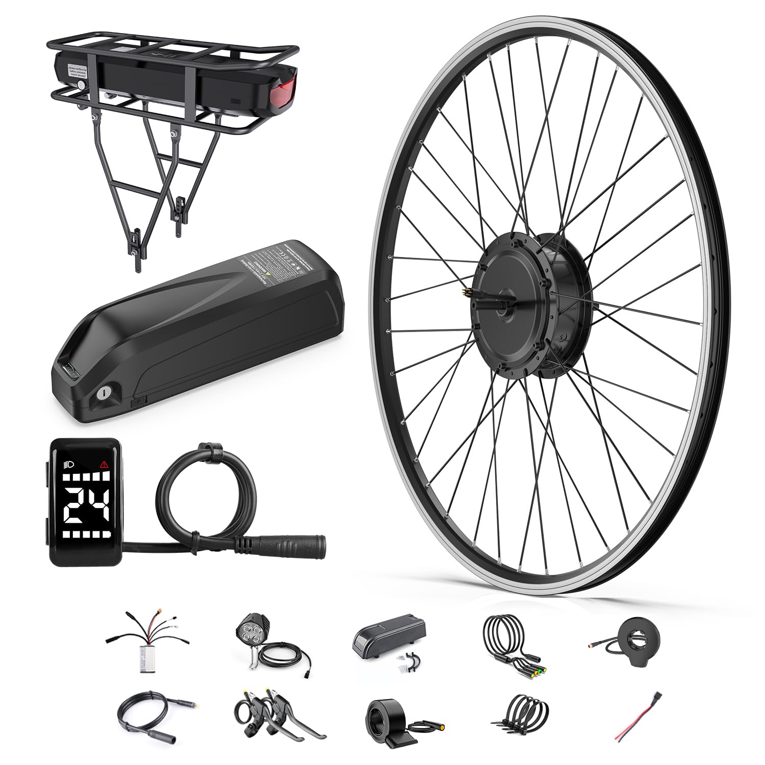 48V 500W Front Hub Motor Electric Bike Conversion Kit with LCD Display N853