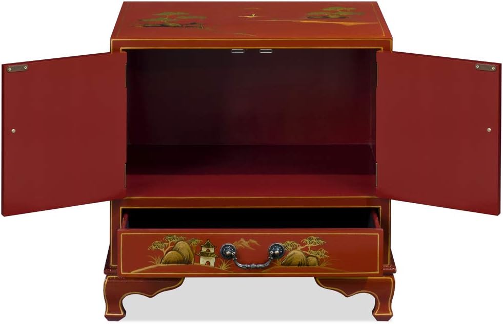 Red Lacquer Wooden Chinese Cabinet O815