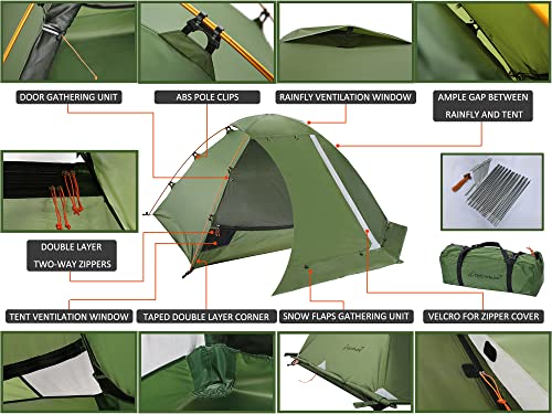 Lightweight 2-Person 4 Season Ultralight Waterproof Backpacking Tent D44127