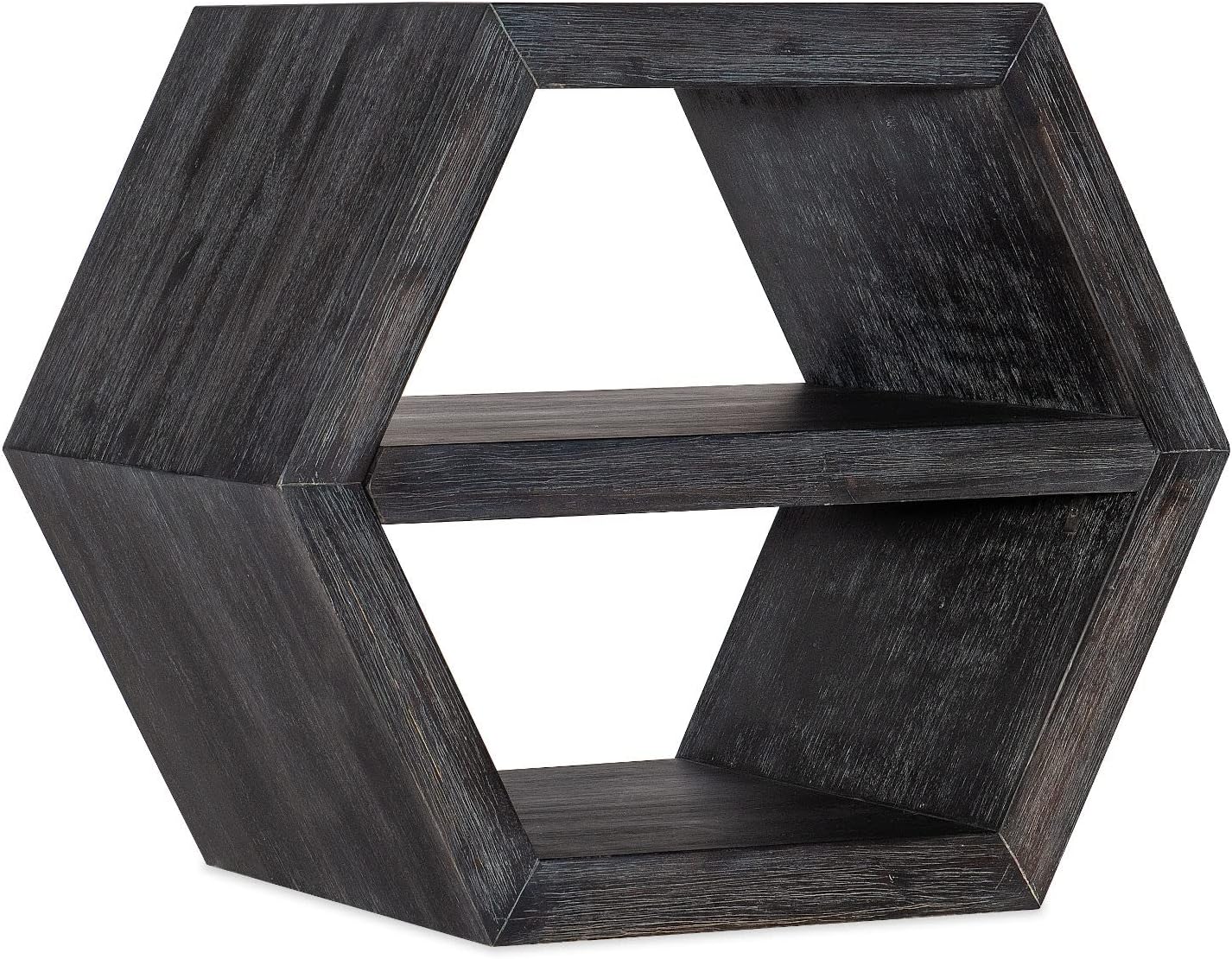 Black Wood Honeycomb End Table U977167