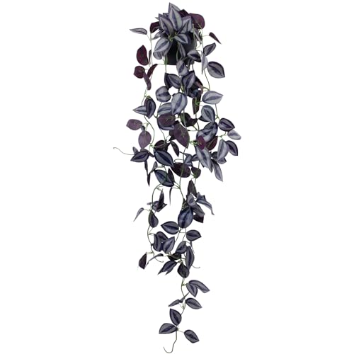 37.7 in Artificial Potted Faux Ivy Vine Hanging Plant (Black Pot) J493725