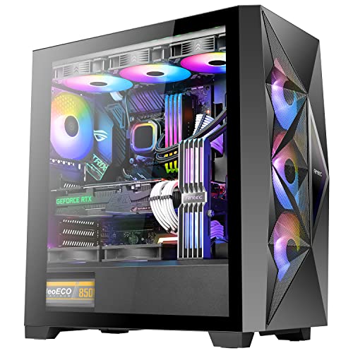 Mid Tower Computer Case, ATX, USB3.0, 360 mm Radiator Support, 3 x 120 mm ARGB Fans Included B38102