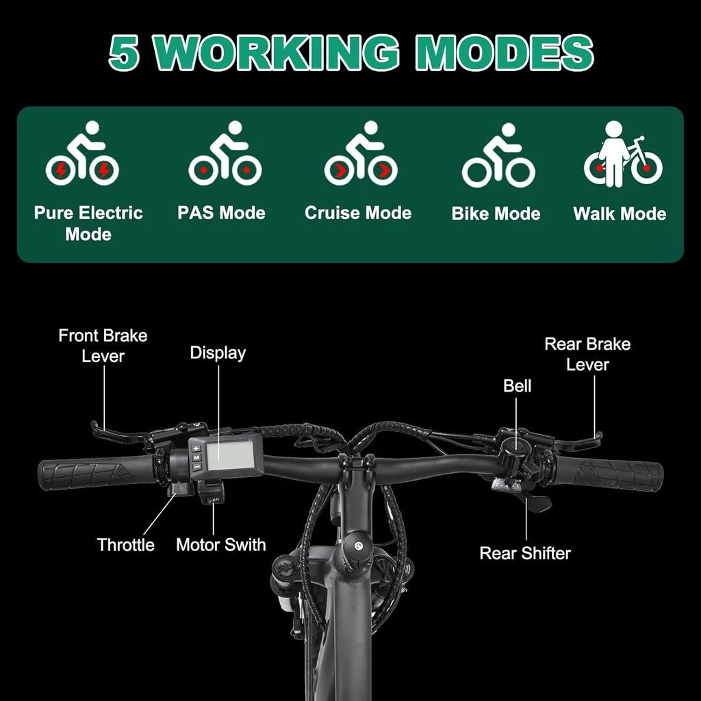 26" x 4" Fat Tire Electric Bike with 48V 15AH Removable Battery A480