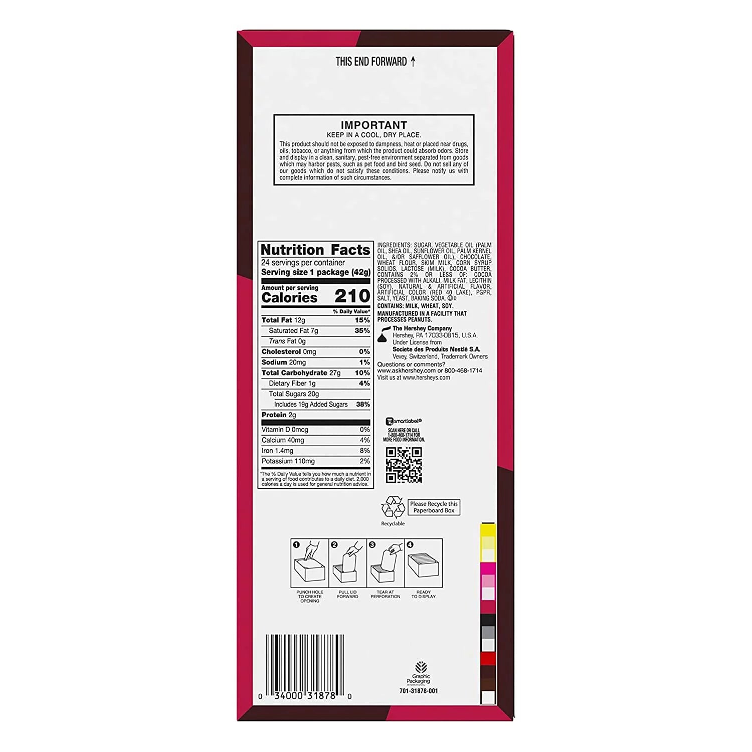 Dark Chocolate & Strawberry Creme Wafer Candy, 1.5 Ounce (24 Count) Z1819