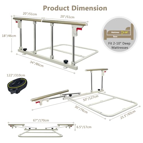 Collapsible Bedside Safety Rail for Bed K13109