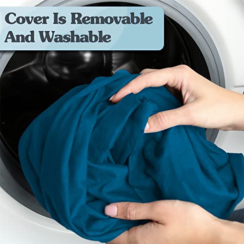 Turquoise 6-Foot Beanbag Chair with Washable Outer Cover G706037