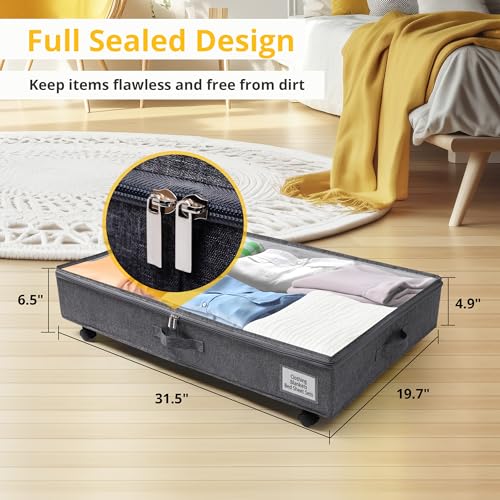 Under Bed Storage with Wheels, 2 Pack, Large Capacity F680047