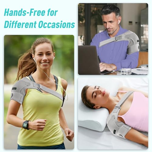 Adjustable Shoulder Brace Wrap (Gray, Small) D723079