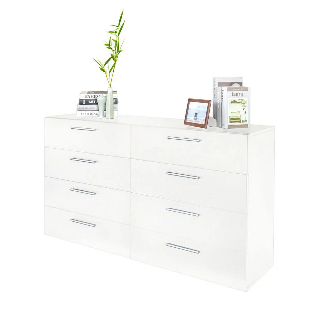 White 8 Drawer Double Dresser T109737