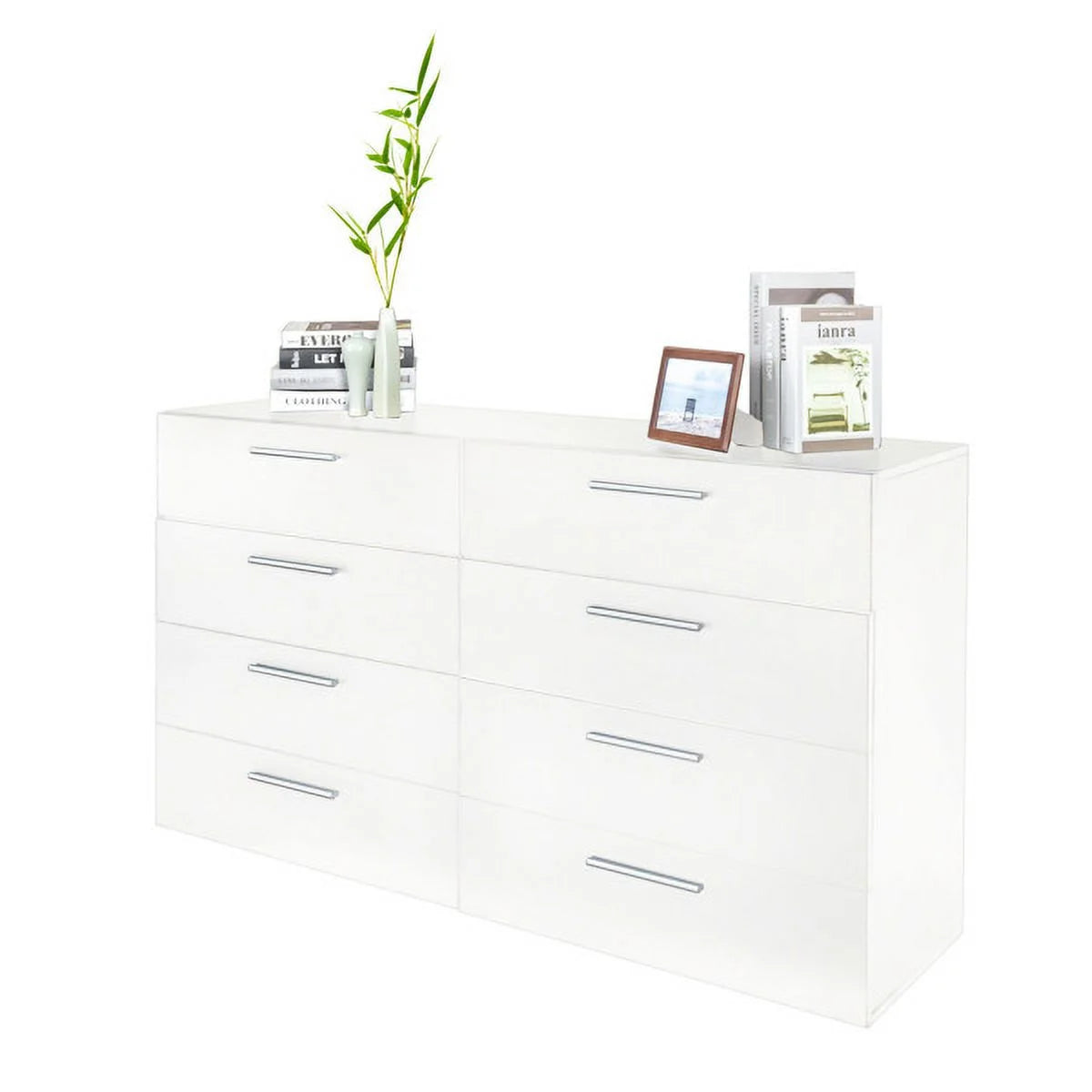 White 8 Drawer Double Dresser T109737