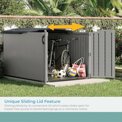 Horizontal Outdoor Storage Shed, 57.5" W x 79.75" D x 52" H U793084