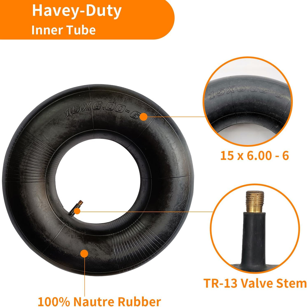 2PCS 15x6.00-6 Inner Tube with TR-13 Valve Stem G136082