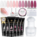 6 Colors Poly Extension Gel Nail Kit with Nail Lamp N139