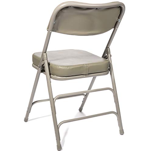 Beige Vinyl Upholstered Folding Chair (2 Pack) V37700