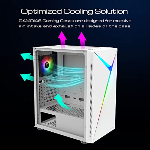 ATX Mid Tower Gaming Computer PC Case with Tempered Glass Swing Door X153