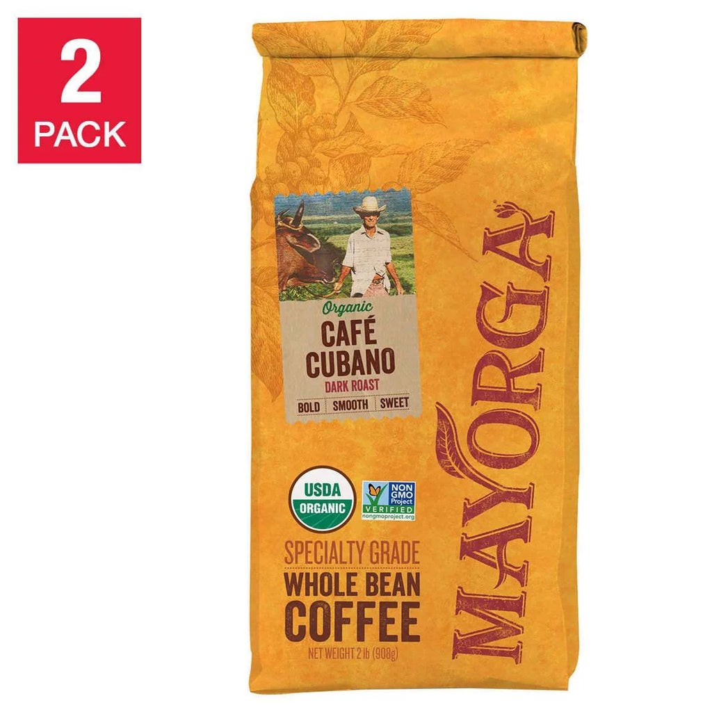 Organic Dark Roast Whole Bean Coffee, 2lbs, 2-pack V97849