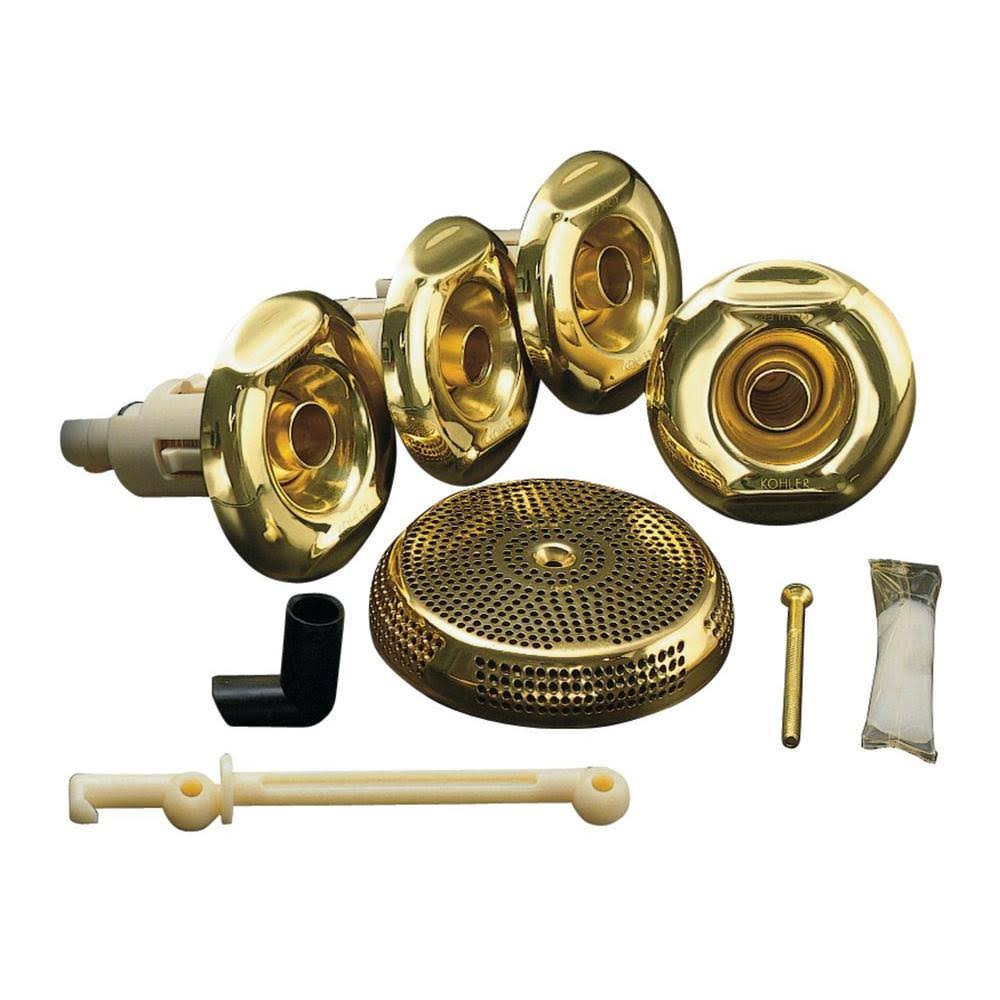 Vibrant Polished Brass Whirlpool Trim Kit with Four Jets D74314