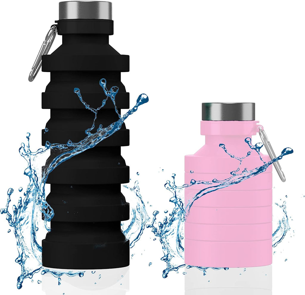 2 Pack Collapsible Silicone Water Bottle Q678