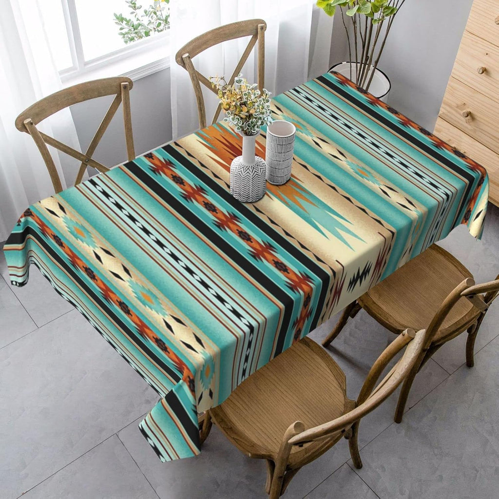 60 X 90 Inches Rectangular Navajo Print Tablecloth J591325