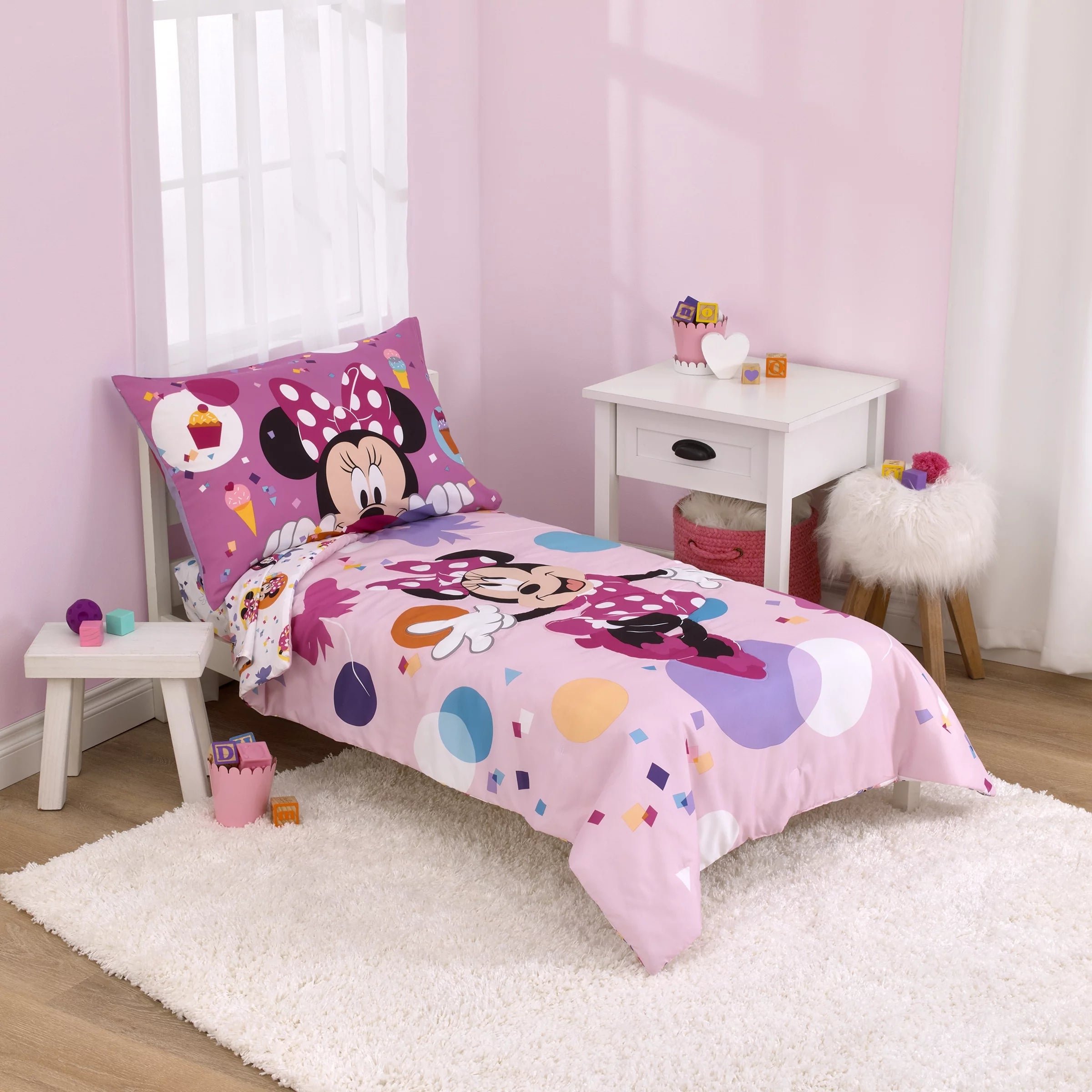 4-Piece Pink Lavender Toddler Bedding V1705