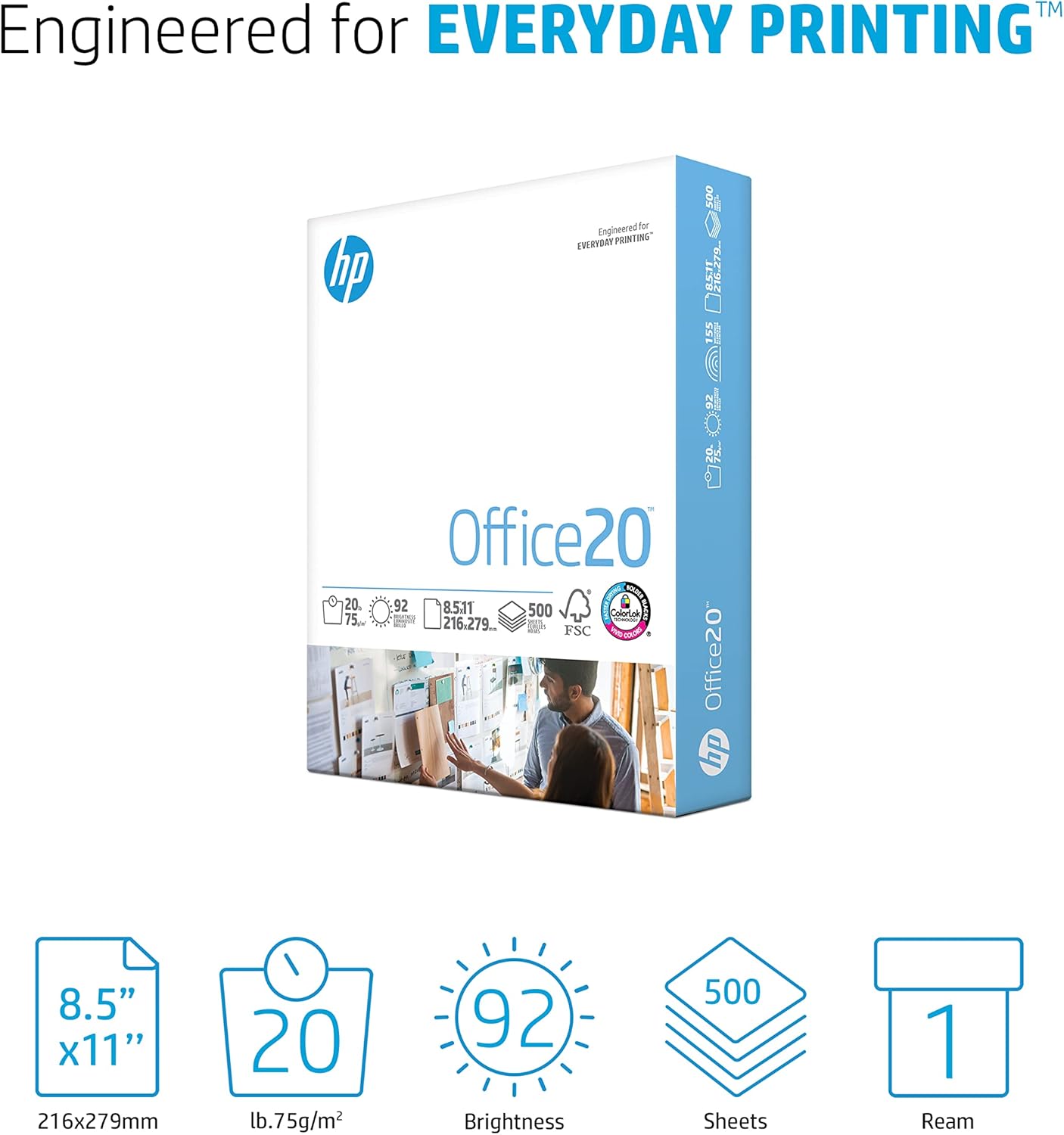 8.5 x 11 20 lb 92 Bright Printer Paper - 500 Sheets Z57676