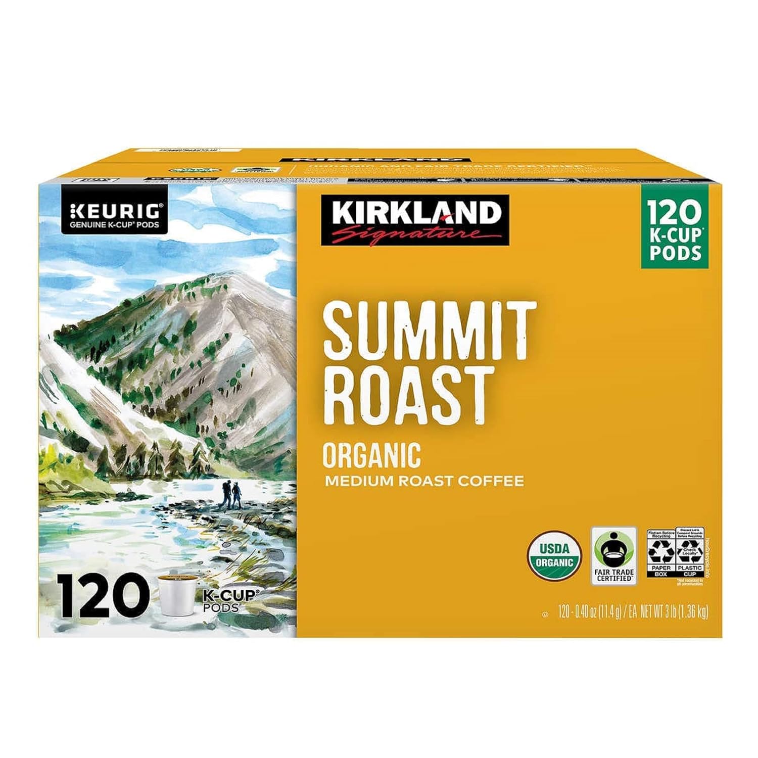 Organic Medium Roast K Cup Pods, 3 lb, 120 Count C49765