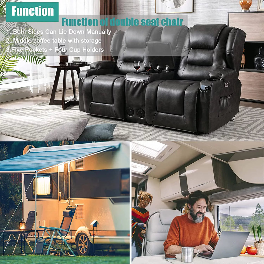 Electric Power Recline Sofa with Console Y227884