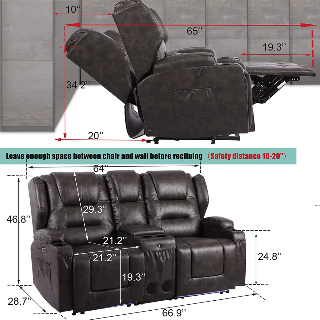 Electric Power Recline Sofa with Console Y227884