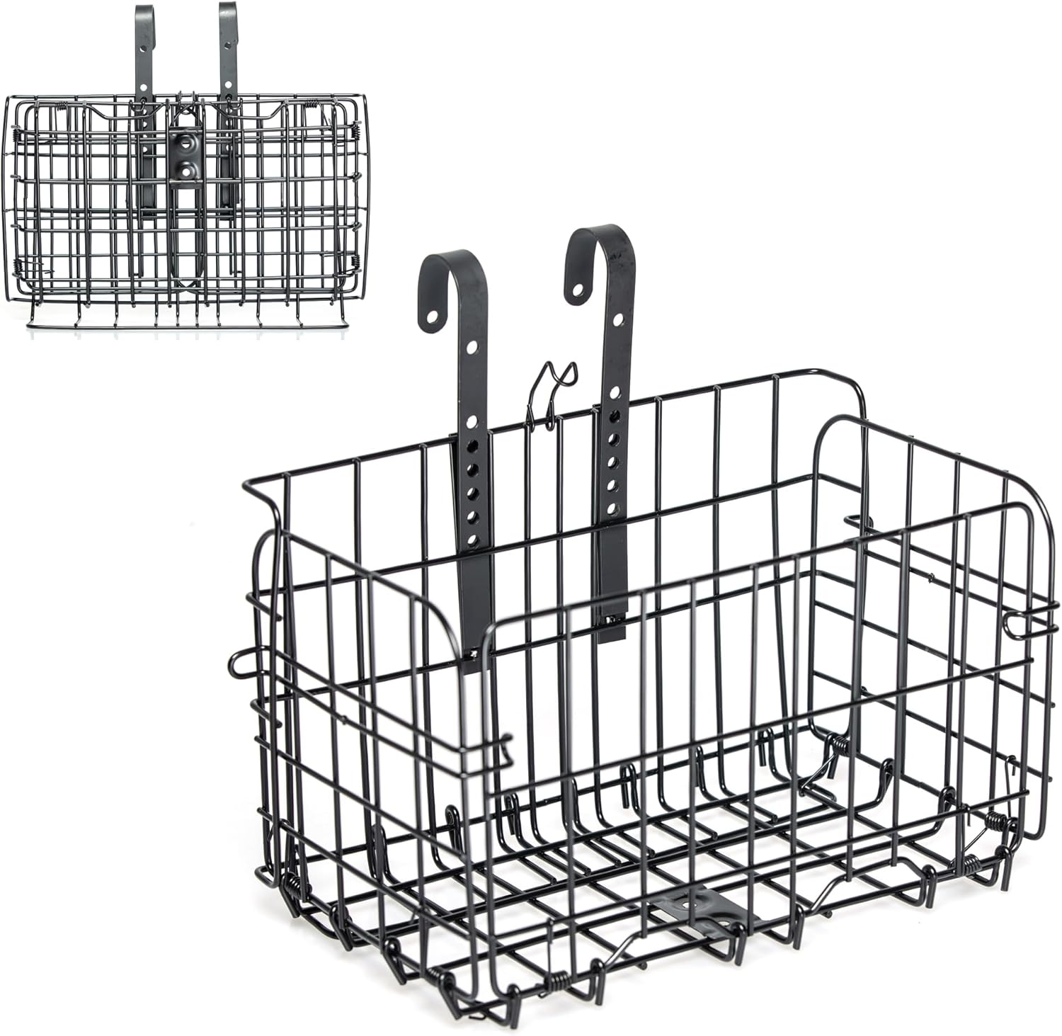 Black Steel Folding Front Bicycle Basket F112443