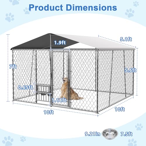 Large Outdoor Dog Kennel with Cover Q12272